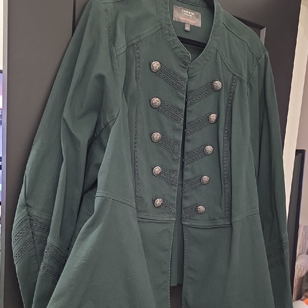 Torrid Dark Green Military Style Blazer - Picture 3 of 5